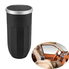 Car Trash Can with Lid, Mini Car Garbage Can with lid Press to Open Aesthetic Leak-Proof Portable Car Accessories Cup Holder Trash Bin for