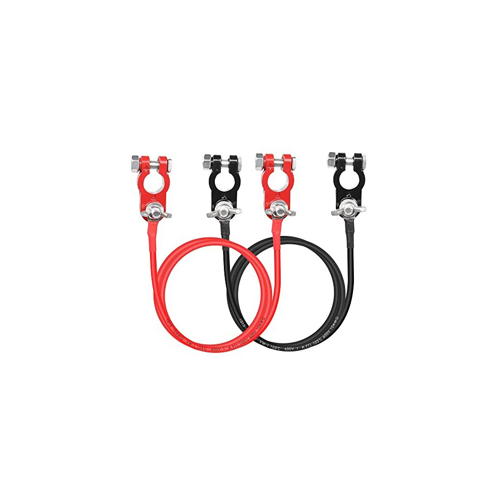 1Pair 10Awg Battery Inverter Cable With Battery Terminals Connectors,Marine Grade Battery Terminal Top Post,Universal Negative & Positive,For Boat Car 5014542738456