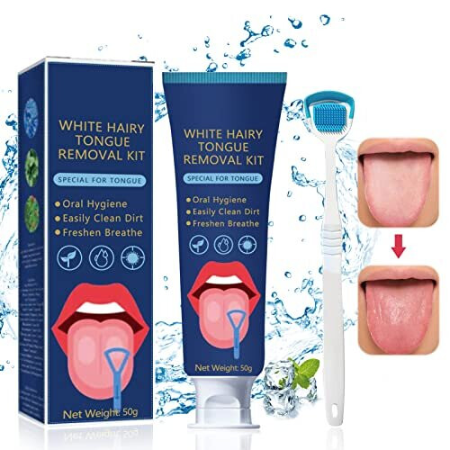 Tongue Cleaner Gel with Tongue Brush, Tongue Cleaning Gel Set, Tongue