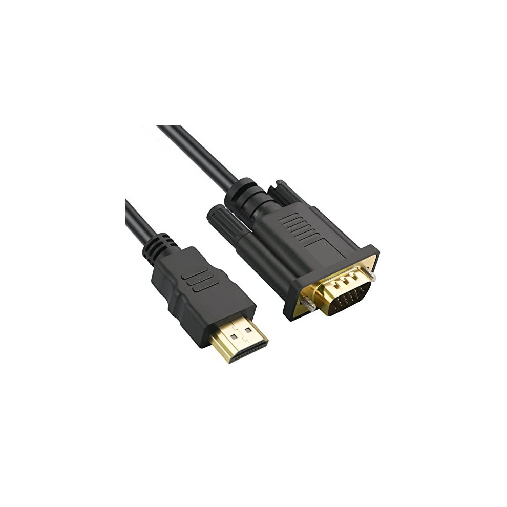 Hdmi To Vga Cable, 1080P@60Hz Plated Hdmi To Vga Digital Video Converter Cable For Projector, Desktop, Laptop, Monitor, Raspberry Pi, Roku, Hdtv Gold 5014542744860
