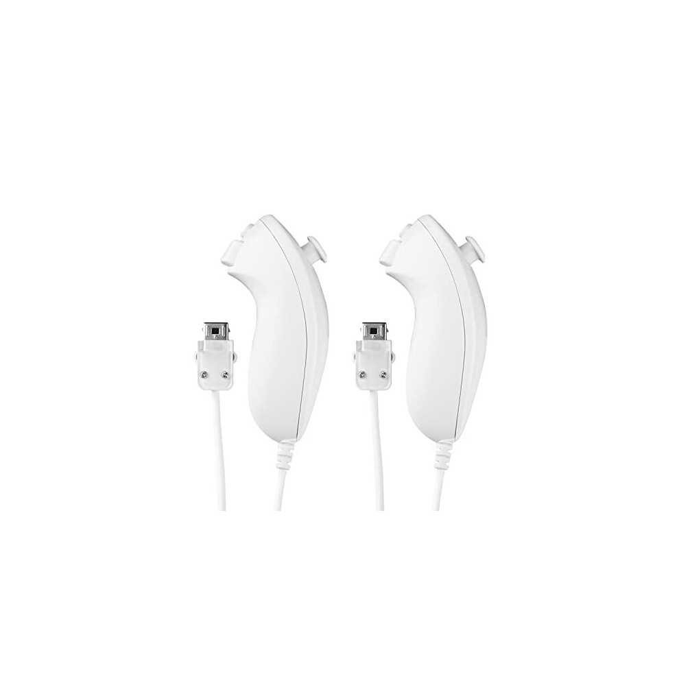 2 Pack Nunchuck Controllers For Wii, Remote Nunchuk Jostick Game Controller Compatible With Nintendo Wii & Wii U Video Game Gamepads 5014542745126