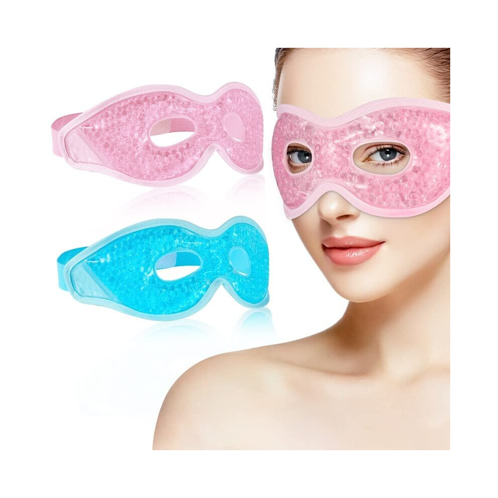 Heyu-Lotus Dark 2 Pcs Cooling Eye Mask, Reusable Gel Eye Mask For Puffy Eyes Freezer Eye Mask Hot Cold Therapy Eye Mask For Swollen Eyes, Circle, Swollen Eyes,