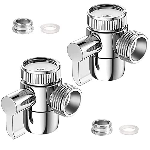2 Pcs Shower Diverter Valve Tap Diverter 3 Way Faucet Diverter Valve ...