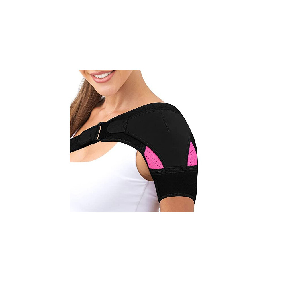 Shoulder Brace for Women, Adjustable Neoprene Shoulder Support, Shoulder Strap Support Rotator Cuff Shoulder Support for Frozen Shoulder Relief Fits