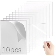 Acrylic Sheet 10pcs Clear Perspex Sheet Plexiglass 1mm Plastic Sheet for Painting Picture Frame Glass Replacement Square Panel Boards Display Cases