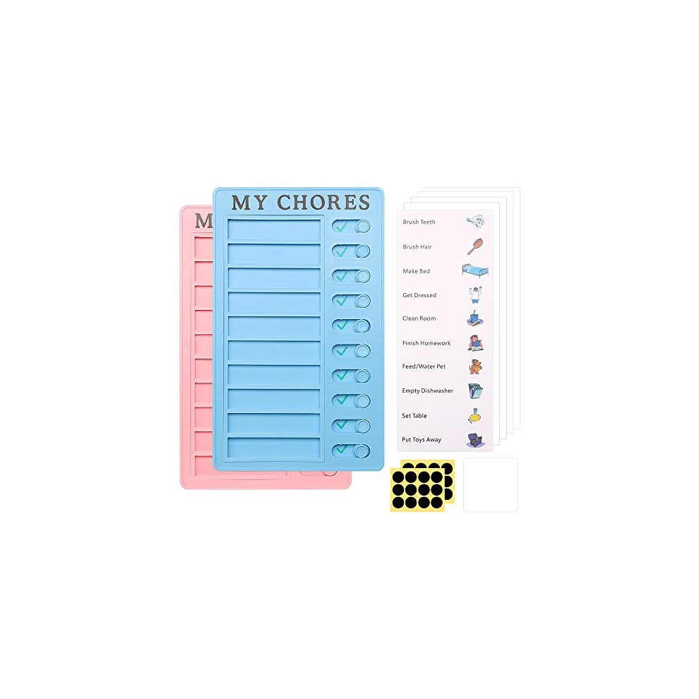 2 Pcs Portable Chore Chart Board with 4 Replaceable Paper, Chores Board ...