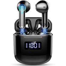 Wireless Earbuds, Bluetooth 5.3 Headphones with 4 ENC Noise Cancelling Mic, LED Display, In Ear Wireless Headphones Mini HiFi Stereo Sound, IP7