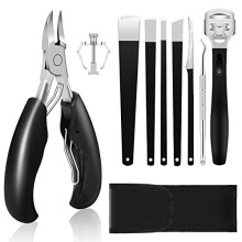 Toenail Clippers for Thick or Ingrown Nails, HEYMKGO 9 in 1 Professional Toenail Clippers Set, Podiatrist Toenail Clippers, Heavy Duty Podiatry Tools