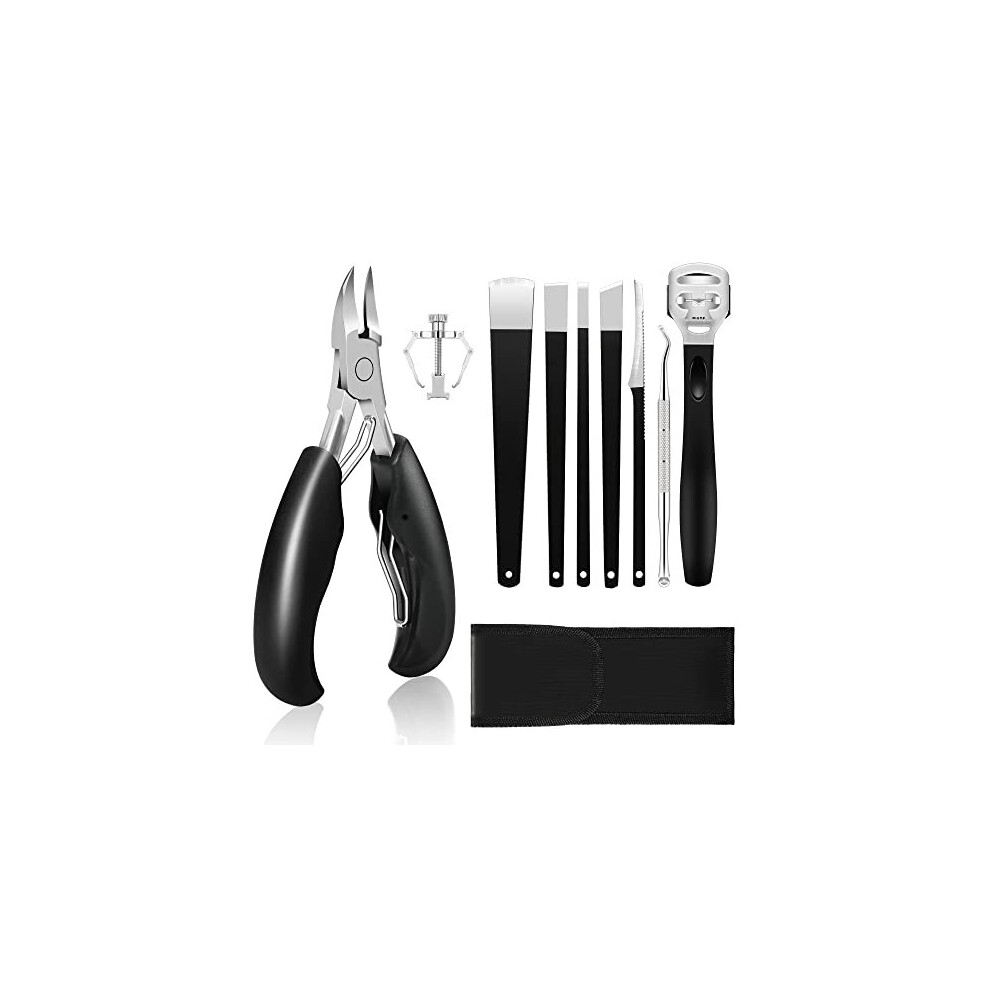Heymkgo Toenail Clippers For Thick Or Ingrown Nails, 9 In 1 Professional Toenail Clippers Set, Podiatrist Toenail Clippers, Heavy Duty Podiatry Tools