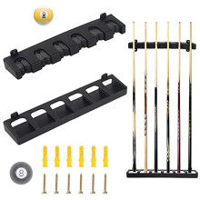 6 Pool Cue Holder Wall Mounted Pool Cue Rack Black Pool Cue Stand Vertical Billiard Cue Holder Pool Stick Holder Pool Table Rods Clip Accessories for