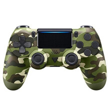 Wireless Controller for PS4 with Double Shock, Remote Controller Compatible with PS4/ Slim/Pro, Gamepad Joystick Controller (Camo Green)