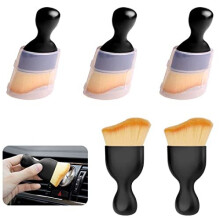 5-Piece Ultra-Soft Car Detailing Brush Set - No-Scratch Interior Cleaning for Air Vents, Dashboard, Seats & Upholstery (Curved Design)