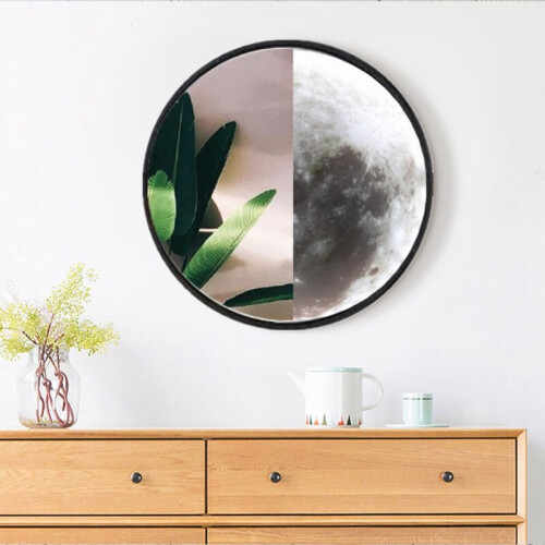 Smart Round Wall Moon Mirror with LED Light Makeup Mirror Bathroom Table Mirror 1