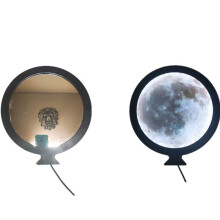 Smart Round Wall Moon Mirror with LED Light Makeup Mirror Bathroom Table Mirror