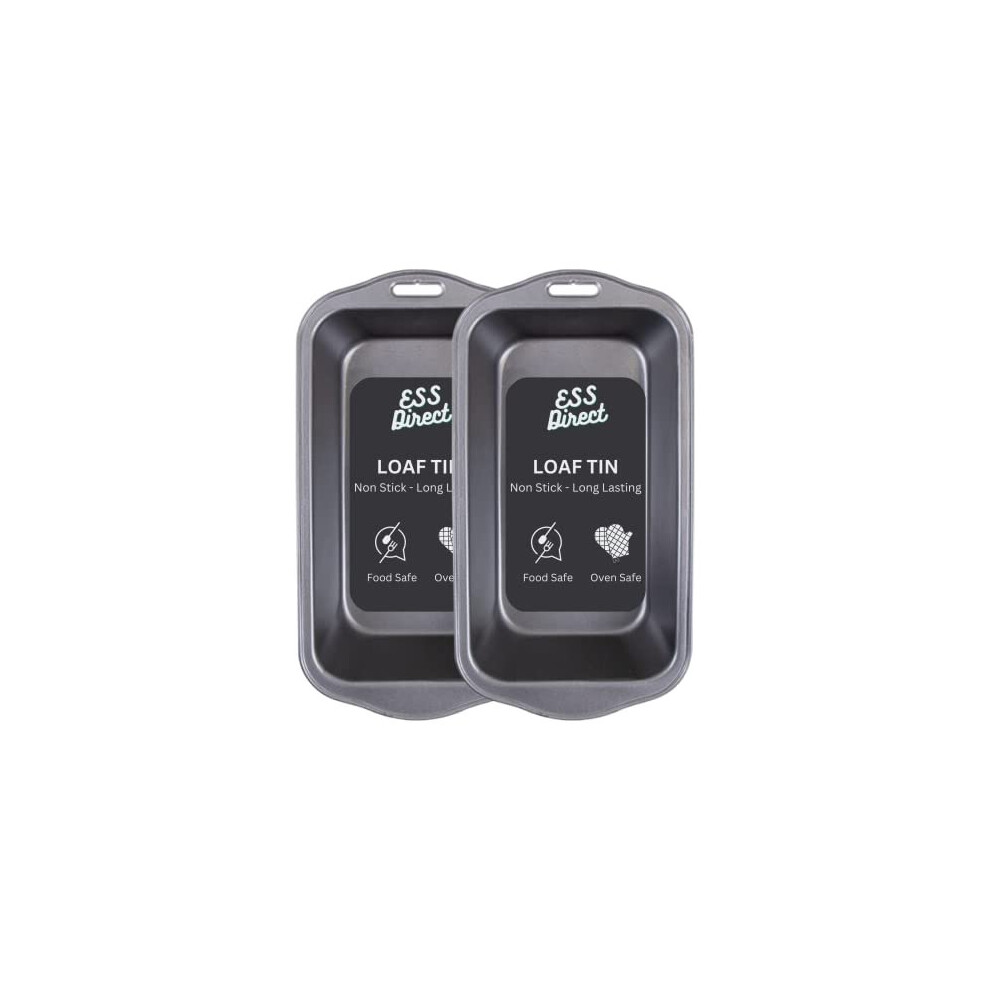 2 Pack Loaf Tins for Baking 2 PCs Set - Nonstick Bread Tins 2lb - Premium Quality Teflon Coating - Bread Pans for Baking Cakes, Loafs, and Banana