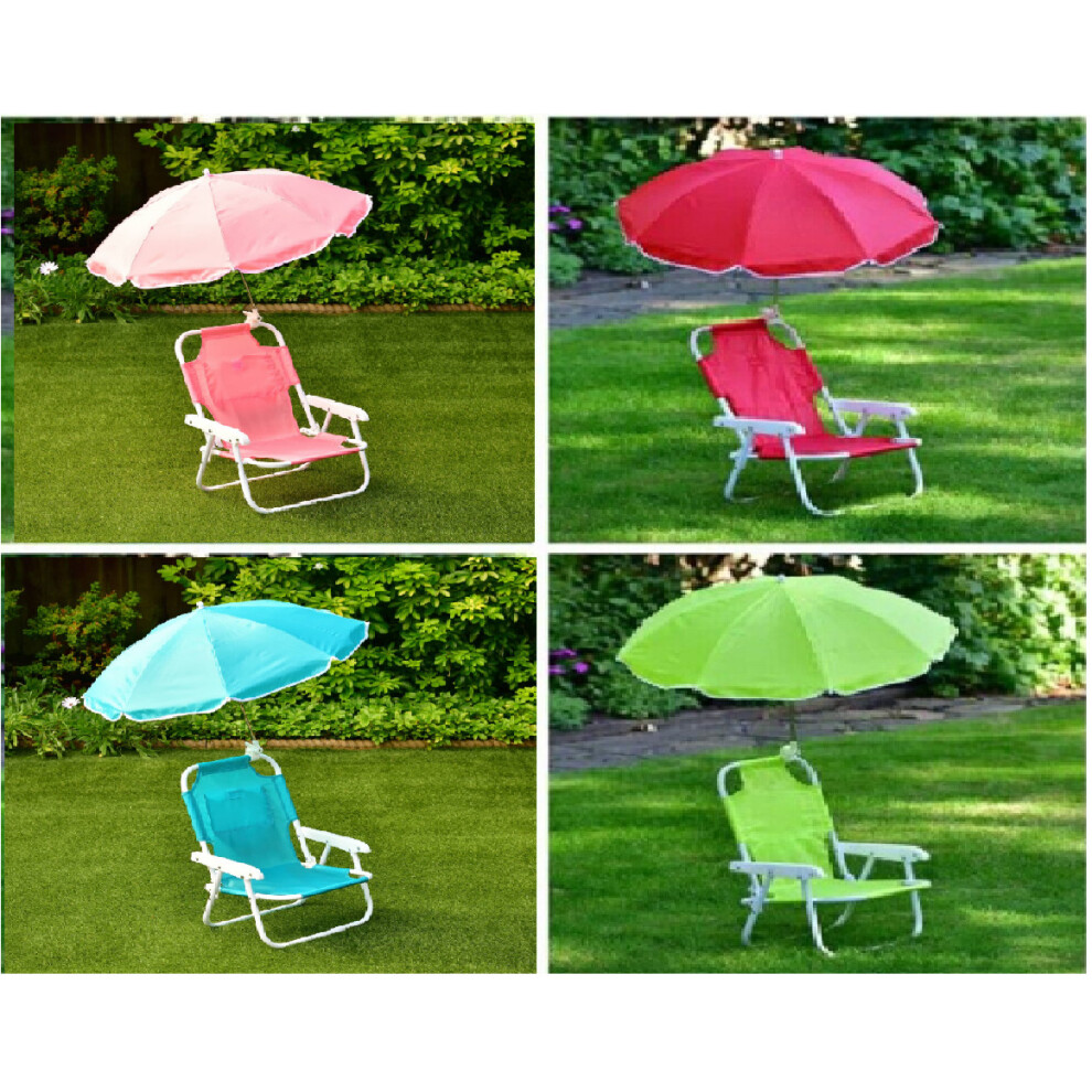 (Blue) Children's Parasol Chair Garden Chair Umbrella