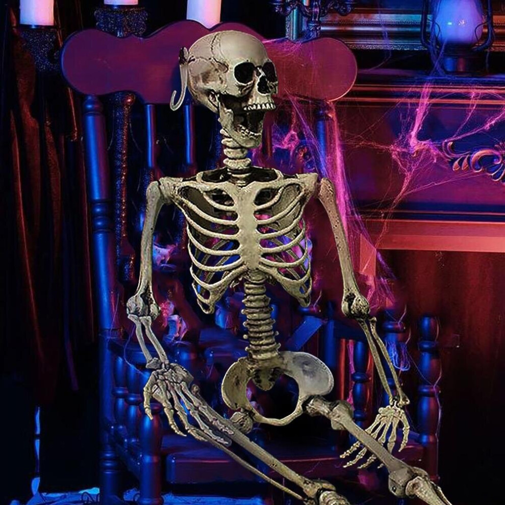 Bghone 90Cm Halloween Haunted House Props Skeleton Dry Corps Skeleton Decoration