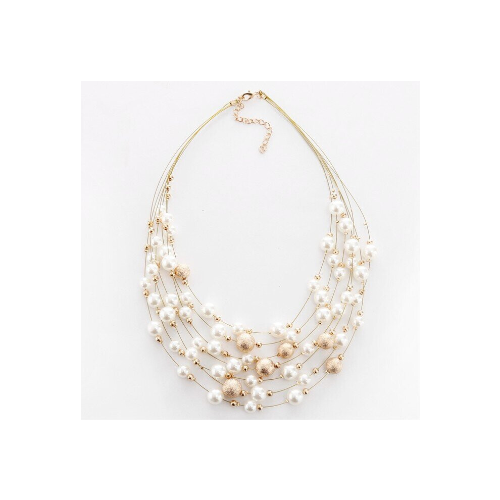 Jewelry Layer Chains Pearl Necklaces For Women Party Wedding Bride Necklace