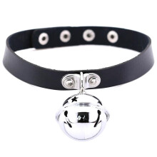 Harajuku PU Leather Choker Necklace For Women Men Punk Gothic Round Heart Star Statement Pendant Tassel Necklace
