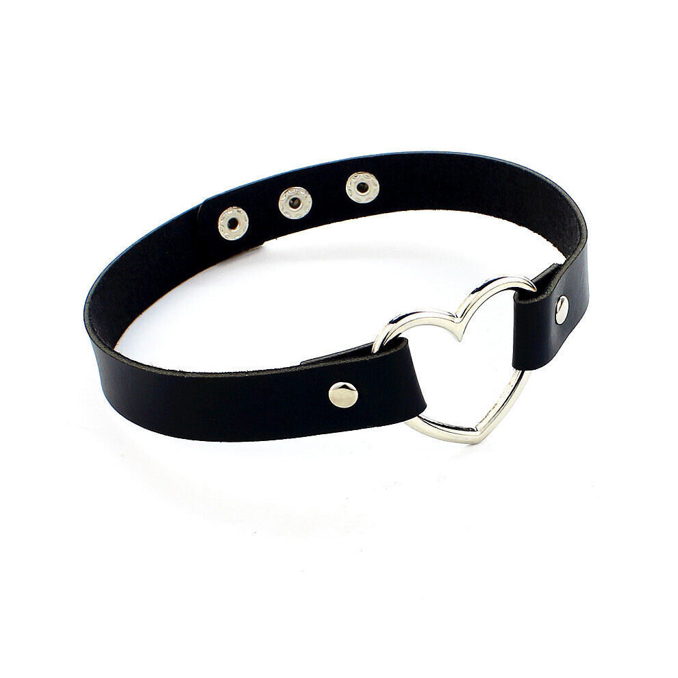 Multicoloured Pu Leather Punk Heart Chocker Necklace Buckle Collar Chokers Necklace For Women Choker Neck Jewelry