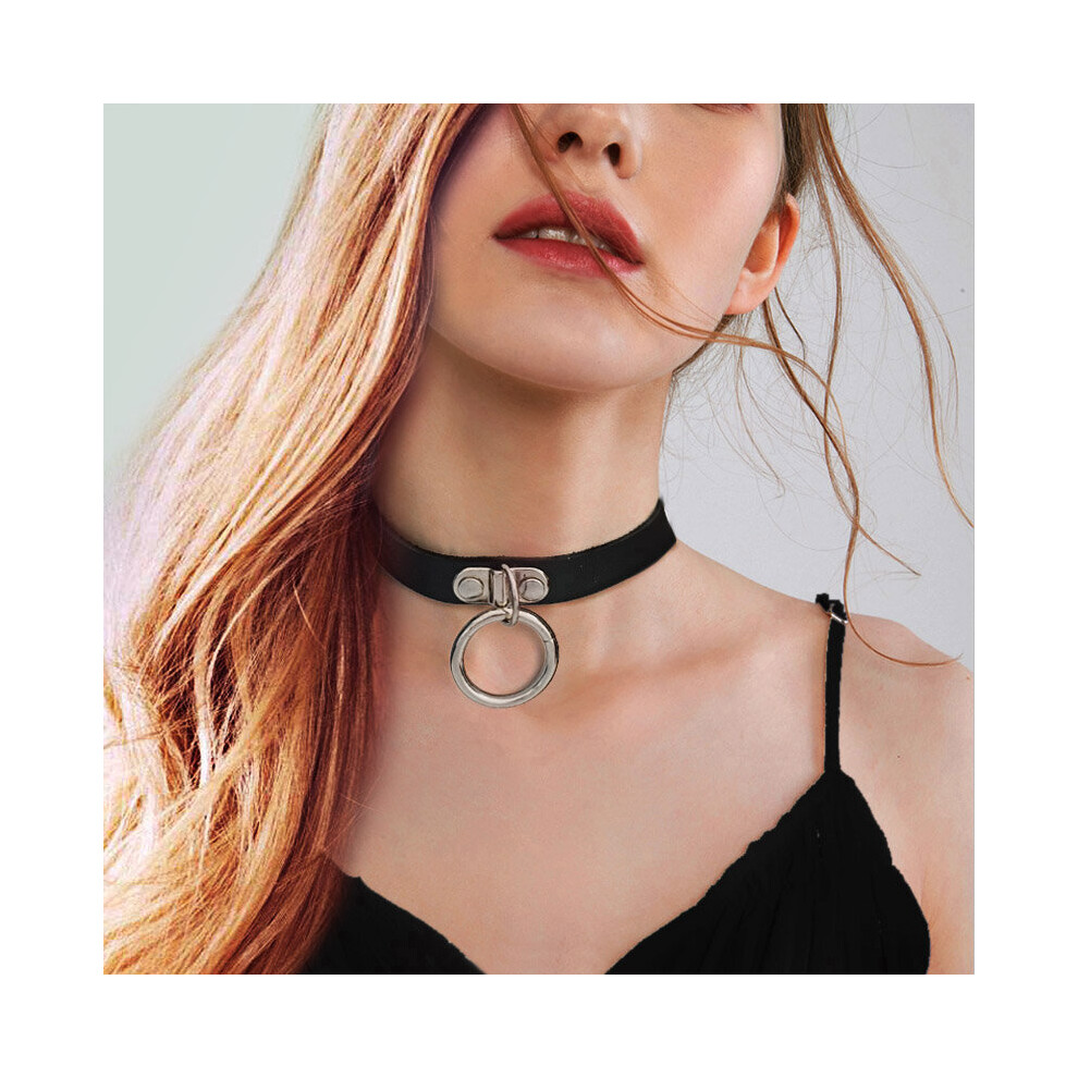 Multicoloured Pendant Necklace Sexy Collar Restraints Choker Neck Punk Gothic Pu Leather Hip Hop Jewelry X630