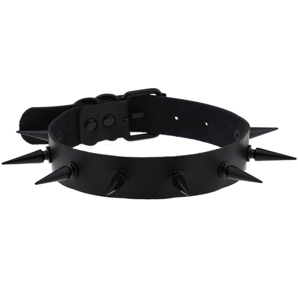 Multicoloured Spiked Choker Collar Vegan Leather Witch Jewelry Witches Cosplay Necklace Goth Chocker Gothic Accessories