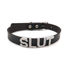 Sexy Rhinestone Letters SLUT Collars Choker Necklaces Goth Punk Adult Sex Cosplay Personalized Chocker Jewelry