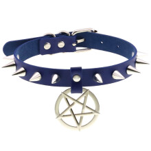 Cosplay Harajuku Punk Rock Gothic Necklace Sexy PU Leather Heart Round Spike Collar Choker Necklace Body Accessories