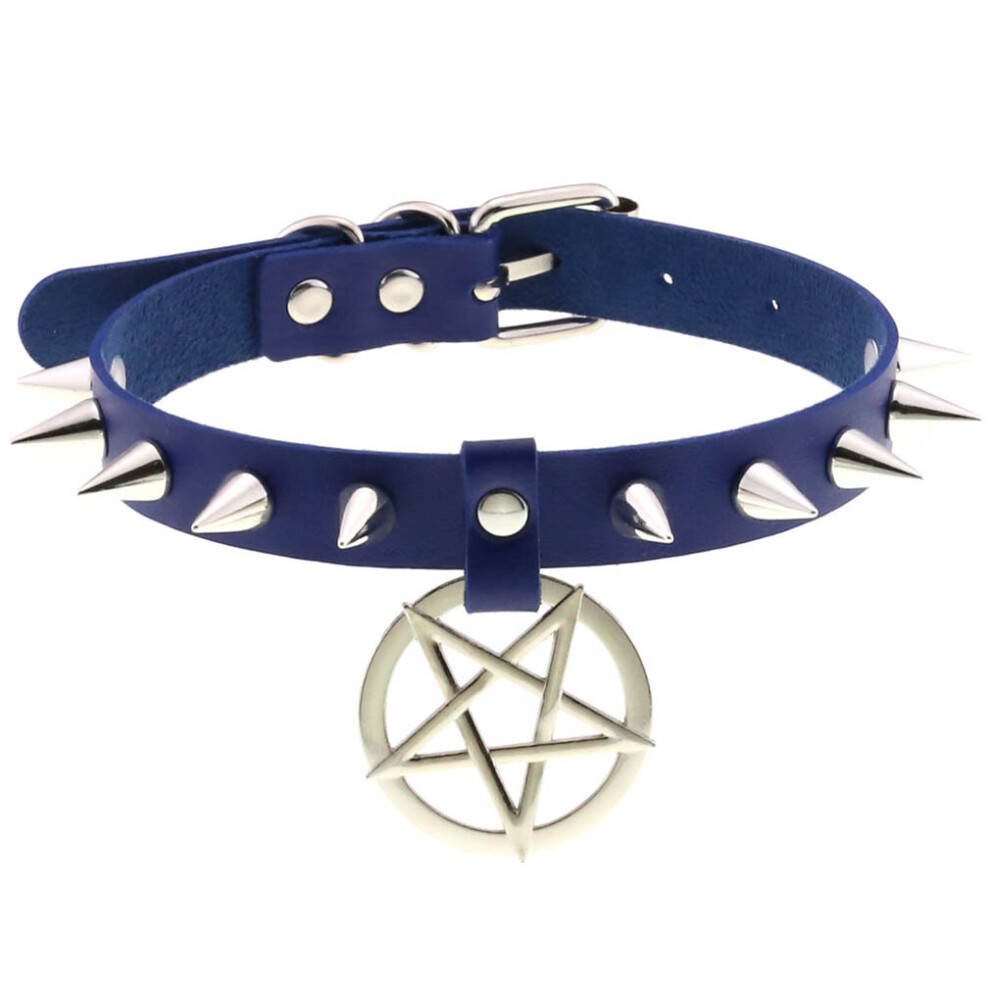 Cosplay Harajuku Punk Rock Gothic Necklace Sexy PU Leather Heart Round Spike Collar Choker Necklace Body Accessories