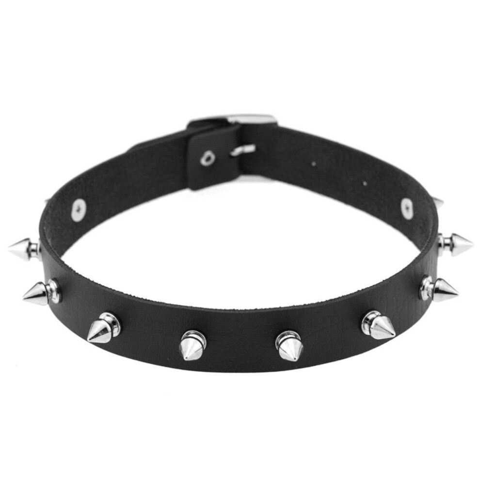 Multicoloured Metal Spike Choker Goth Pu Leather Punk Choker Necklace For Women Collar Necklace Men Cosplay Jewelry