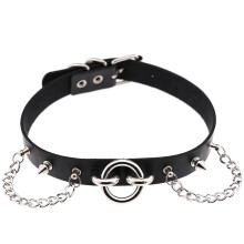 Goth Spike Choker with stud Sexy Collar chain Pu Leather choker belt Necklace women Gothic jewelry