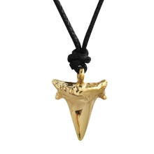 Natural Fossilized Shark Tooth Necklace Real Shark Teeth Pendant for Boys Men Surfer Summer Jewelry