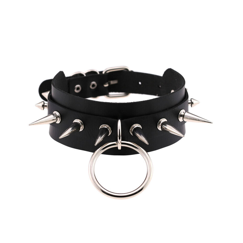 Multicoloured Spike Choker Goth Punk Harajuku Collar Belt Necklace Pu Leather Chocker Cosplay Club Party Jewelry