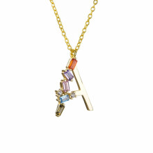 925 Sterling Silver Be S E L F Initial Pendant Necklace Rainbow Long Chain Name Women Jewelry Gift For Party