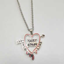 Fine Line Theme Necklace Heart Pendant Jewelry Lettered FINE LINE HarryStyles Necklaces Souvenir for Music Accessories