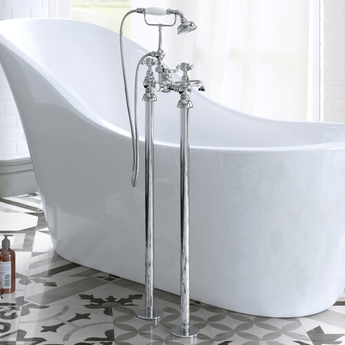 NES Home Edwin Traditional Freestanding Bath Shower Mixer Tap Chrome