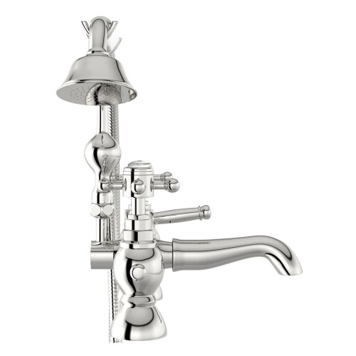 NES Home Edwin Traditional Freestanding Bath Shower Mixer Tap Chrome 1