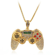 Hip-hop Jewelry Game Console Handle Necklace Pendant Chain Crystal Necklace Charms for Children Boys