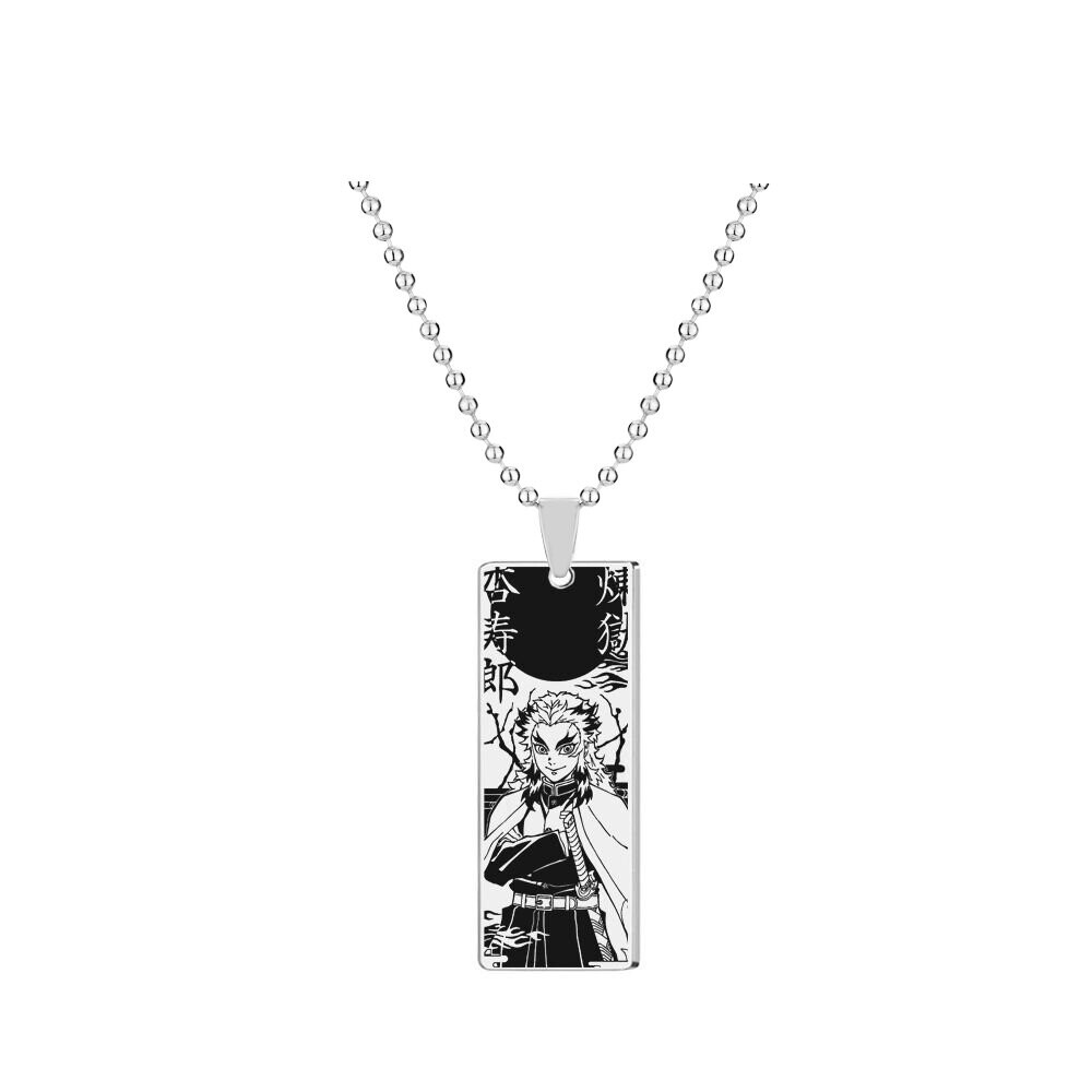 Anime Demon Slayer Stainless Steel Sketch Glossy Pendant Necklace ...