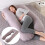 (Blue) 9ft Pregnancy U-Shaped Pillow Body Back Support 6