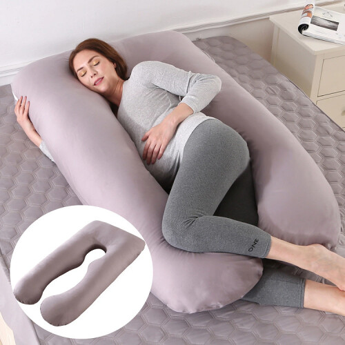 (Purple) 9ft Pregnancy U-Shaped Pillow Body Back Support 1