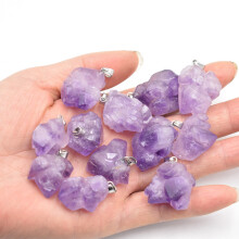 12 24 50pcsNew jewelry Natural stone amethysts Irregular shape pendants for jewelry making