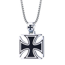Punk Knight Cross Pendant Necklace for Men Casual Amulet Jewelry Gift