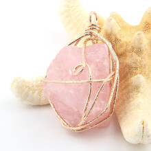 Rose Quartzs Amethysts Irregular Natural Stone Pendants DIY for Necklace or Jewelry Making