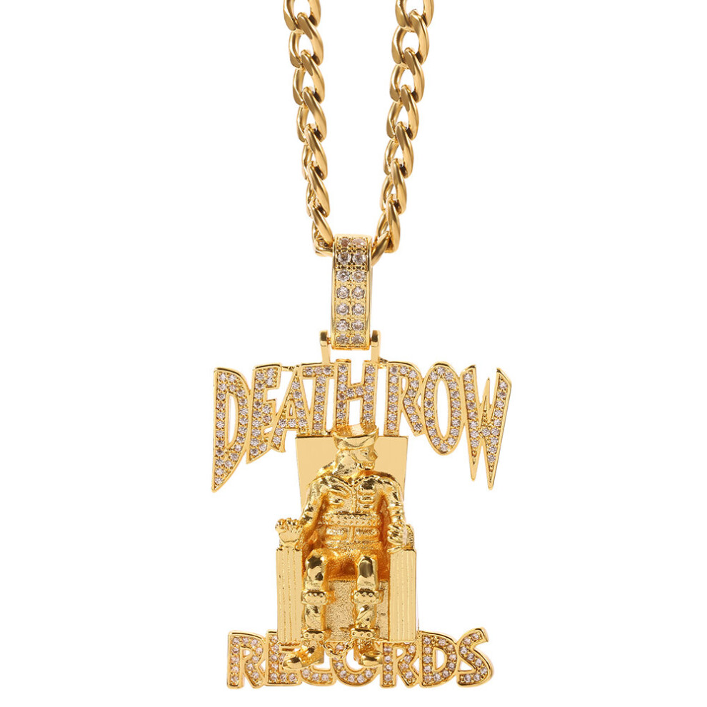 Cuban Necklace Hip Hop Records Men Link Chain Pendant Silver Iced Out Bling Rhinestone Streetwear jewelry