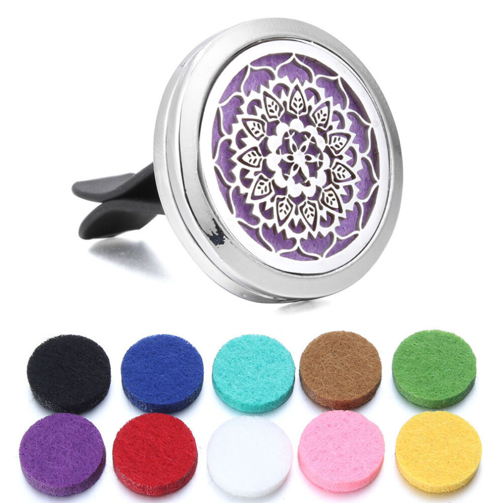 Kaleidoscope Aromatherapy Jewelry Car Perfume Diffuser 30Mm Magnetic Aroma Diffuser Locket Car Air Freshener Vent Clip Multicoloured 885485038560