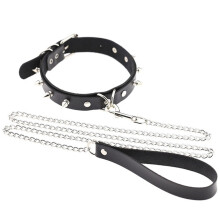 Adults Sexy Toy Erotic Faux Leather BDSM Choker Rivet Neck Collar Traction Rope Choker Rivet Neck Collar Traction Rope Choker Ri