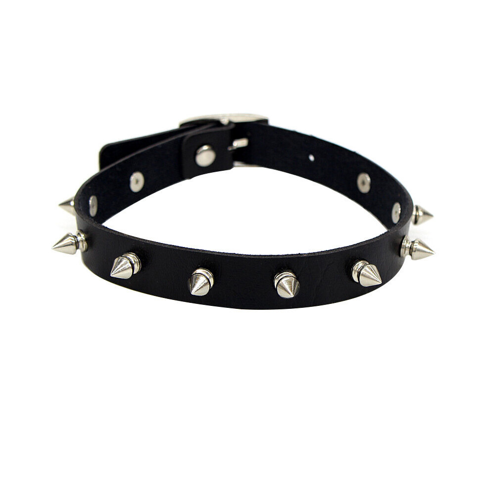 Multicoloured Punk Spike Choker Belt Collar Female Women Men Leather Studded Rivets Chocker Necklace Goth Jewelry Gothic Accessories