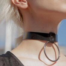 BAFEI Harness Leather Collar Bondage Bdsm Arnes Fantazi Seks Pastel Goth Leather Choker Harness Belt Holographic Necklace Party