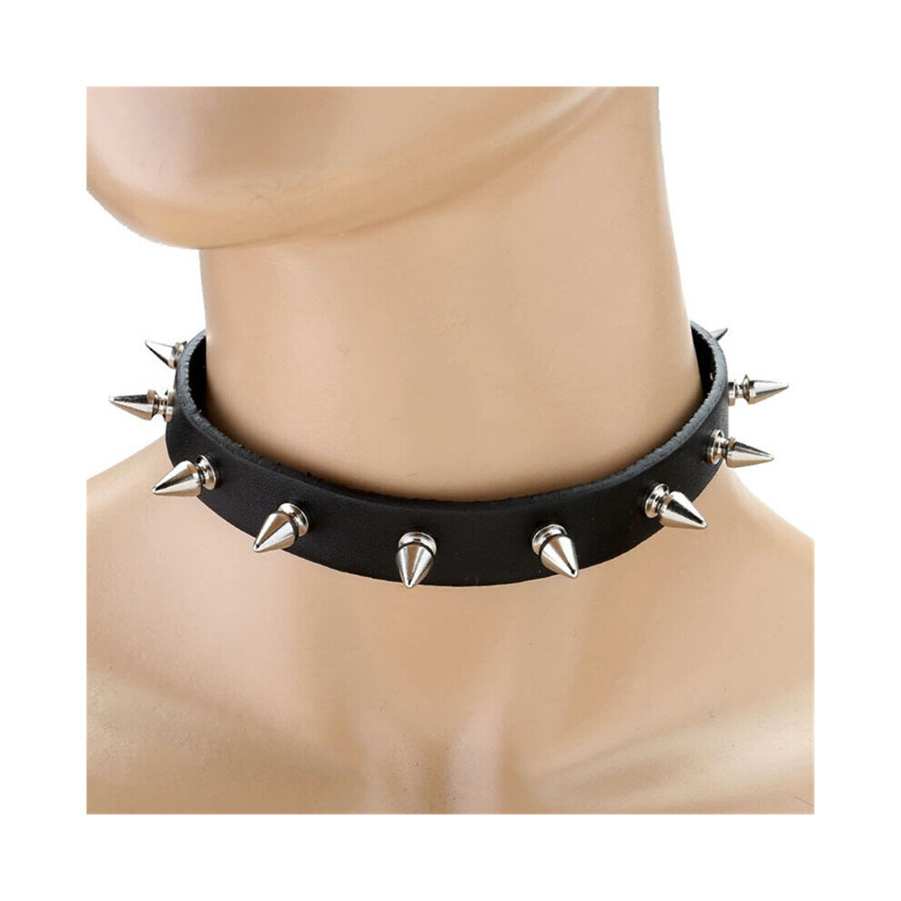 Multicoloured Leather Spike Studded Rivets Punk Gothic Choker Necklaces Adjustable Collar Necklace Bracelet For Women Men